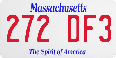 MA license plate 272DF3