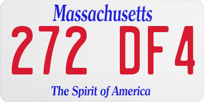 MA license plate 272DF4
