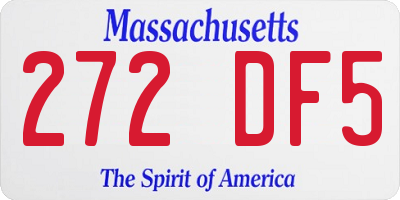 MA license plate 272DF5