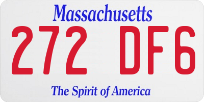MA license plate 272DF6