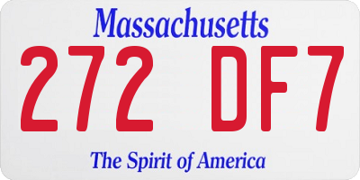 MA license plate 272DF7