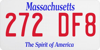 MA license plate 272DF8