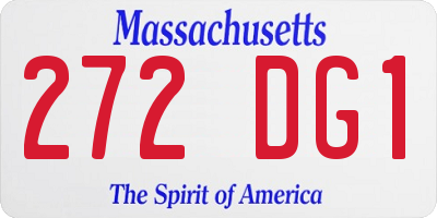 MA license plate 272DG1