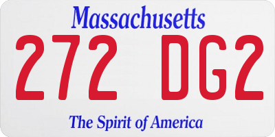 MA license plate 272DG2