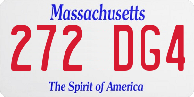 MA license plate 272DG4