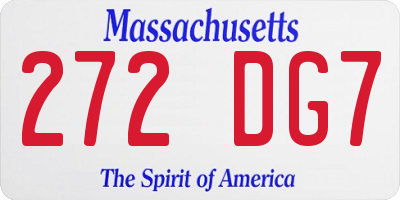 MA license plate 272DG7