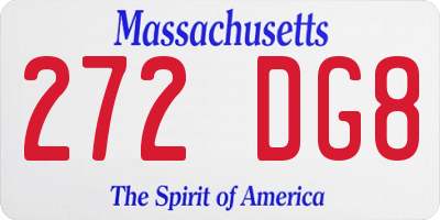 MA license plate 272DG8