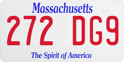 MA license plate 272DG9