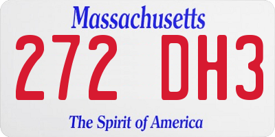 MA license plate 272DH3