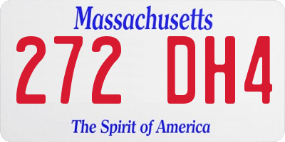 MA license plate 272DH4