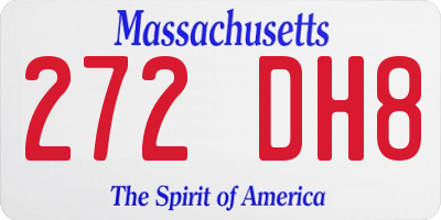 MA license plate 272DH8