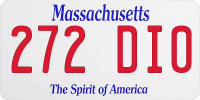 MA license plate 272DI0