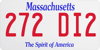 MA license plate 272DI2