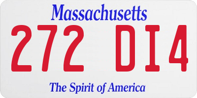 MA license plate 272DI4