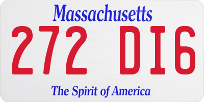 MA license plate 272DI6