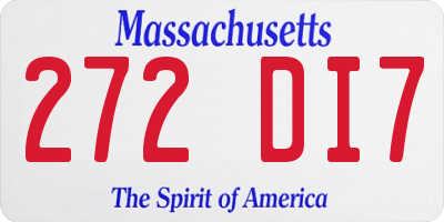 MA license plate 272DI7