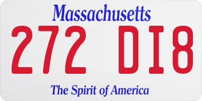 MA license plate 272DI8