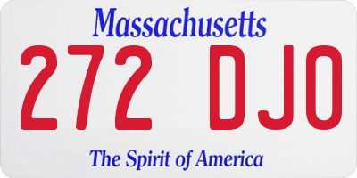 MA license plate 272DJ0