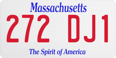 MA license plate 272DJ1