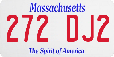 MA license plate 272DJ2