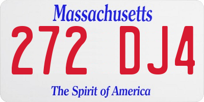 MA license plate 272DJ4