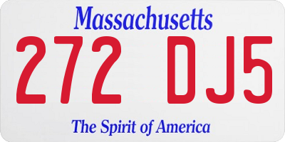 MA license plate 272DJ5