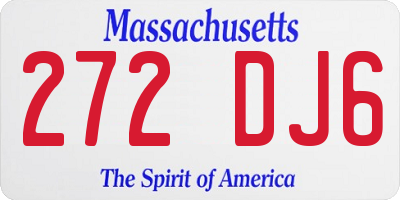 MA license plate 272DJ6