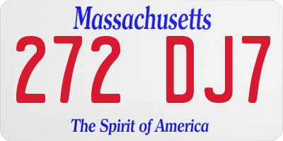 MA license plate 272DJ7