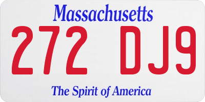 MA license plate 272DJ9