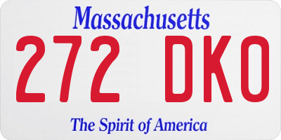 MA license plate 272DK0