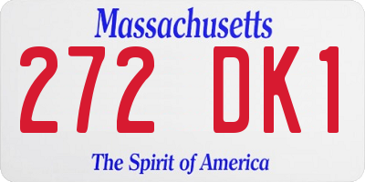 MA license plate 272DK1