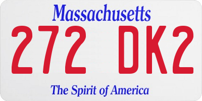 MA license plate 272DK2