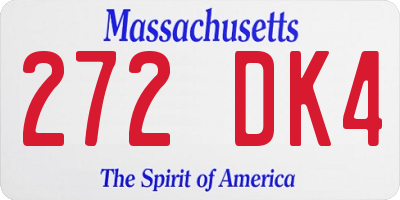 MA license plate 272DK4