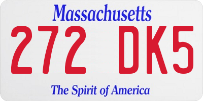 MA license plate 272DK5