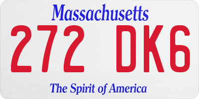 MA license plate 272DK6