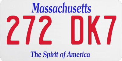 MA license plate 272DK7