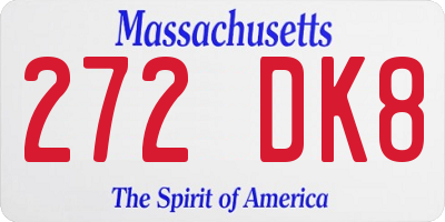 MA license plate 272DK8