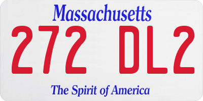 MA license plate 272DL2