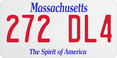 MA license plate 272DL4