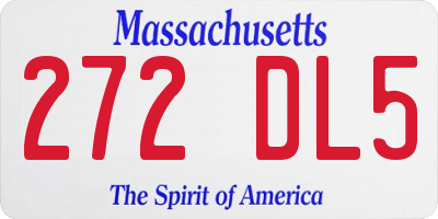 MA license plate 272DL5