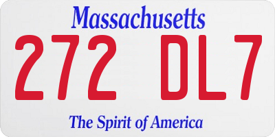 MA license plate 272DL7