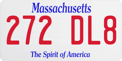 MA license plate 272DL8