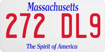 MA license plate 272DL9