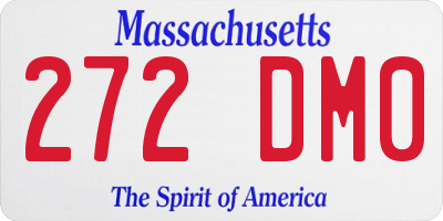 MA license plate 272DM0
