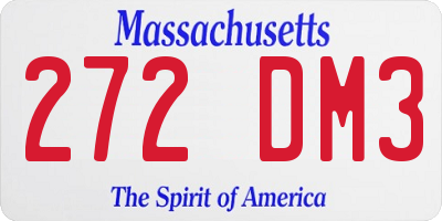 MA license plate 272DM3