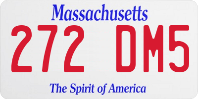 MA license plate 272DM5