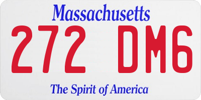 MA license plate 272DM6