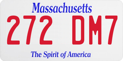 MA license plate 272DM7