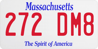 MA license plate 272DM8