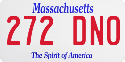 MA license plate 272DN0